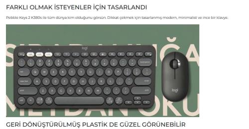 LOGITECH K380S KEYS 2 ÇOKLU CİHAZ ÖZELLİKLİ BLUETOOTH Klavye Siyah  920-011859